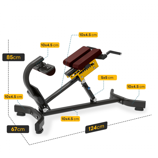 Back Extension (TN89) เครื่องเล่นกล้ามเนื้อหลังและเอว Roman Chair  มาตรฐาน Fitness Center