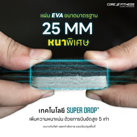 แผ่นรองพื้น คุณภาพสูง Eva เกรด AAA+ แผ่นยางห้องฟิตเนส แผ่นปูสนามเด็กเล่น แผ่นรับแรงกระแทก แบบจิ๊กซอว์ Interlock 1x1 เมตร (25mm)