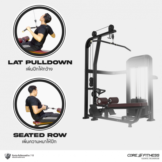 Lat Pulldown/Seated Row TF30 (Dual Function) เครื่องบริหารกล้ามเนื้อหลัง มาตรฐานฟิตเนสเซ็นเตอร์